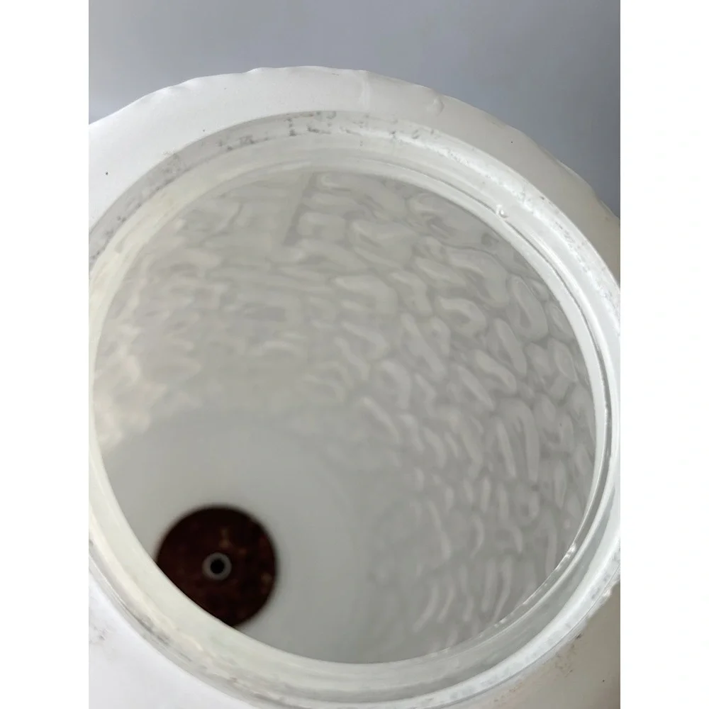 Vintage Mid Century Milk Glass Texture Lamp Shade Globe White Replacement Oblong